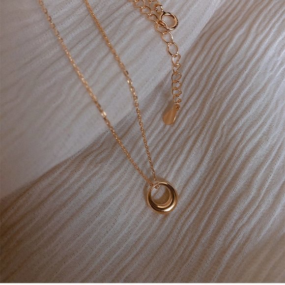 NEW Yellow Gold Round Pendant Chain Necklace - Picture 7 of 11